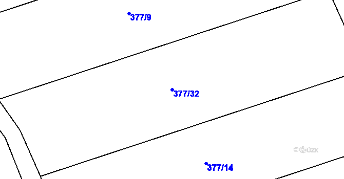 Parcela st. 377/32 v KÚ Jimlín, Katastrální mapa