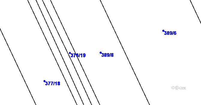 Parcela st. 389/8 v KÚ Jimlín, Katastrální mapa