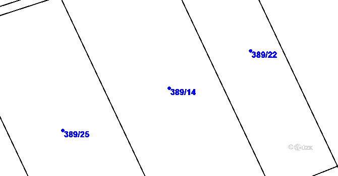 Parcela st. 389/14 v KÚ Jimlín, Katastrální mapa