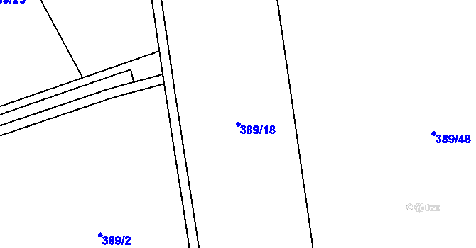 Parcela st. 389/18 v KÚ Jimlín, Katastrální mapa