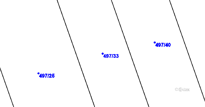 Parcela st. 497/33 v KÚ Jimlín, Katastrální mapa