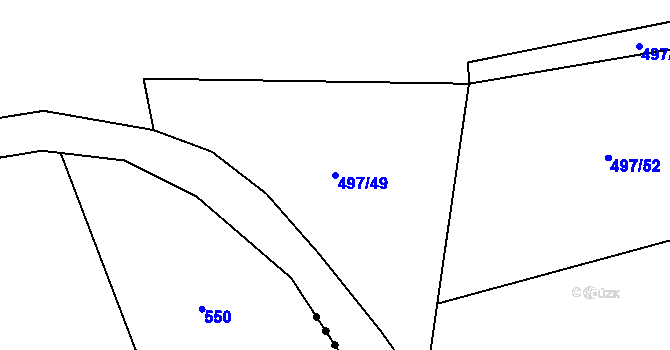 Parcela st. 497/49 v KÚ Jimlín, Katastrální mapa
