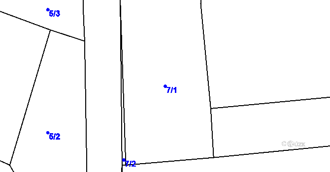 Parcela st. 7/1 v KÚ Jimlín, Katastrální mapa
