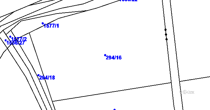Parcela st. 294/16 v KÚ Opočno u Loun, Katastrální mapa