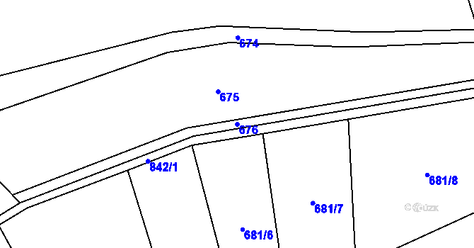 Parcela st. 676 v KÚ Opočno u Loun, Katastrální mapa