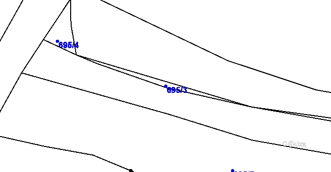 Parcela st. 695/3 v KÚ Opočno u Loun, Katastrální mapa