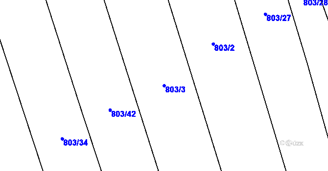 Parcela st. 803/3 v KÚ Opočno u Loun, Katastrální mapa