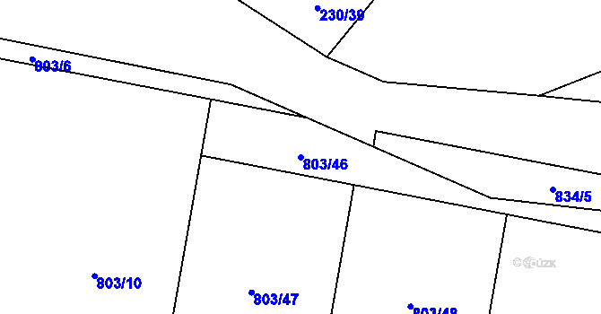 Parcela st. 803/46 v KÚ Opočno u Loun, Katastrální mapa