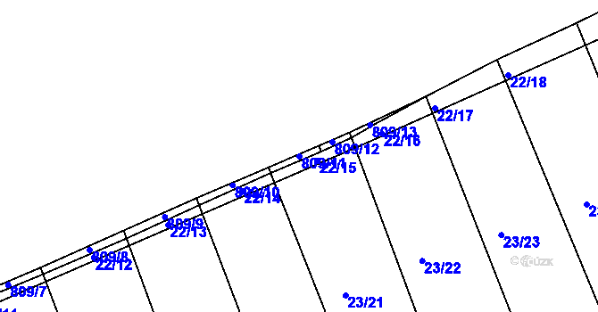 Parcela st. 809/11 v KÚ Zeměchy u Loun, Katastrální mapa