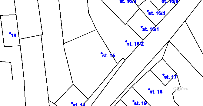 Parcela st. 15 v KÚ Jimramov, Katastrální mapa