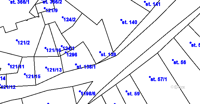 Parcela st. 139 v KÚ Jimramov, Katastrální mapa