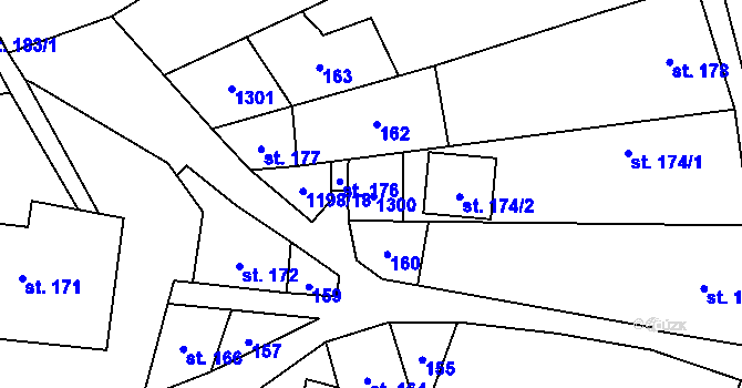 Parcela st. 175 v KÚ Jimramov, Katastrální mapa