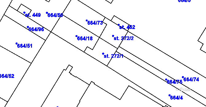 Parcela st. 272/1 v KÚ Jimramov, Katastrální mapa