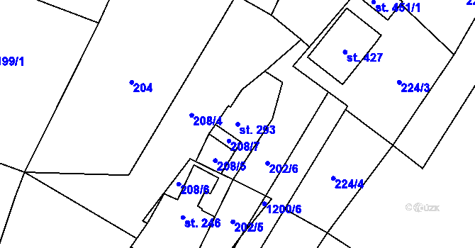 Parcela st. 293 v KÚ Jimramov, Katastrální mapa