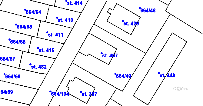 Parcela st. 407 v KÚ Jimramov, Katastrální mapa