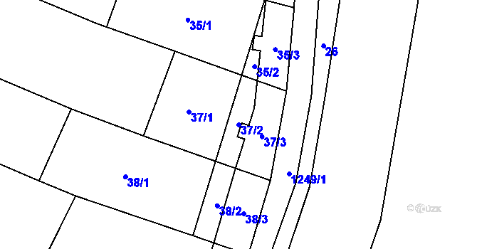 Parcela st. 37/2 v KÚ Jimramov, Katastrální mapa