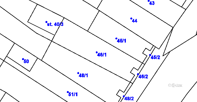 Parcela st. 46 v KÚ Jimramov, Katastrální mapa