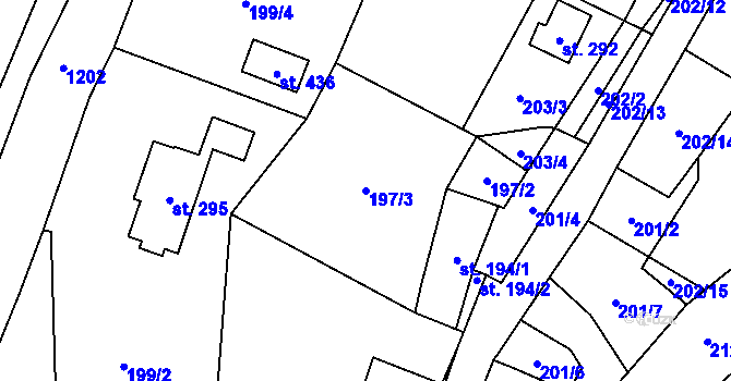 Parcela st. 197/3 v KÚ Jimramov, Katastrální mapa