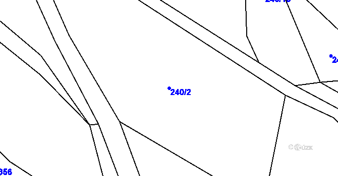 Parcela st. 240/2 v KÚ Jimramov, Katastrální mapa