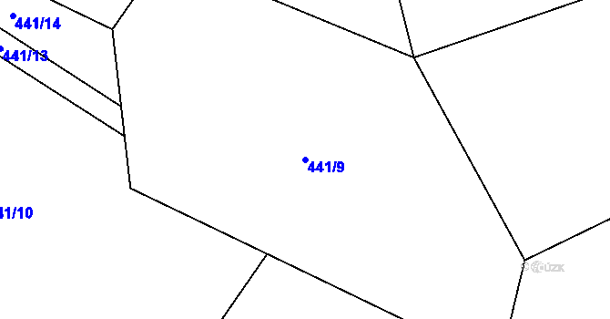 Parcela st. 441/9 v KÚ Jimramov, Katastrální mapa