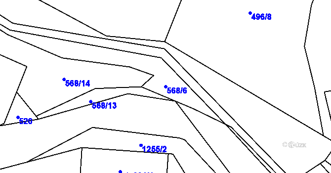 Parcela st. 568/6 v KÚ Jimramov, Katastrální mapa