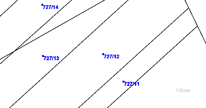 Parcela st. 727/12 v KÚ Jimramov, Katastrální mapa