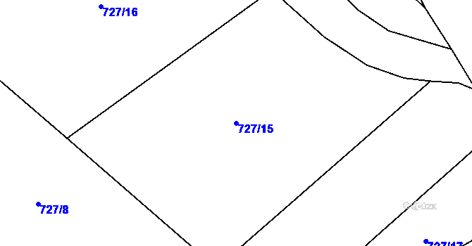Parcela st. 727/15 v KÚ Jimramov, Katastrální mapa