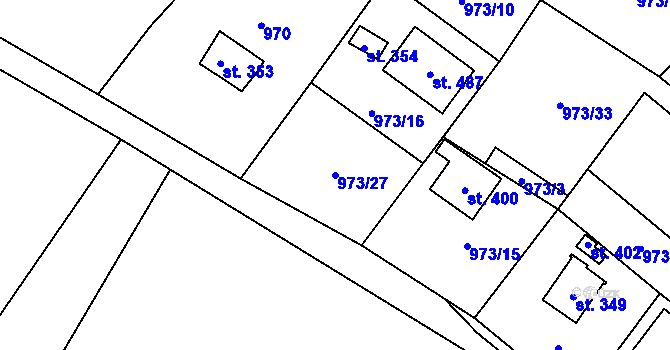 Parcela st. 973/27 v KÚ Jimramov, Katastrální mapa
