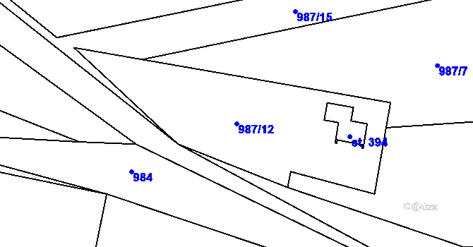 Parcela st. 987/12 v KÚ Jimramov, Katastrální mapa