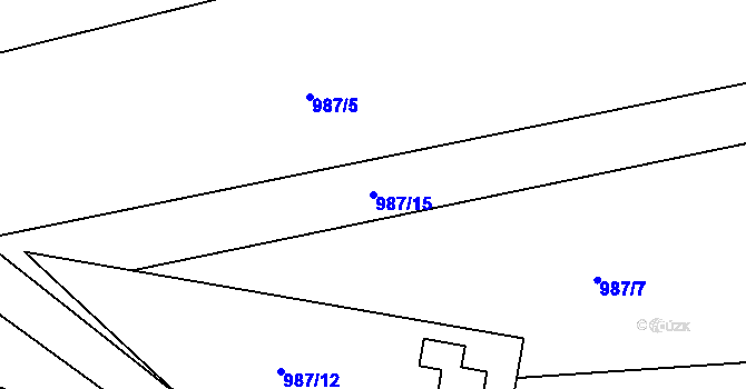 Parcela st. 987/15 v KÚ Jimramov, Katastrální mapa