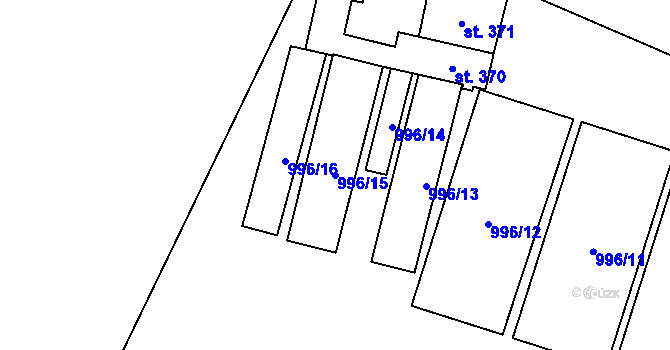 Parcela st. 996/15 v KÚ Jimramov, Katastrální mapa