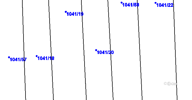 Parcela st. 1041/20 v KÚ Jimramov, Katastrální mapa