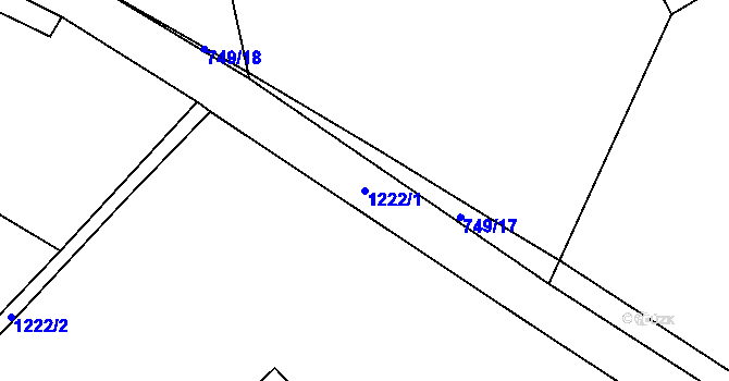 Parcela st. 1222/1 v KÚ Jimramov, Katastrální mapa