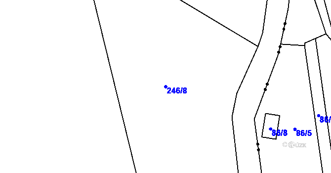 Parcela st. 246/8 v KÚ Jimramov, Katastrální mapa