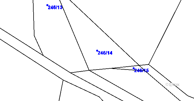 Parcela st. 246/14 v KÚ Jimramov, Katastrální mapa