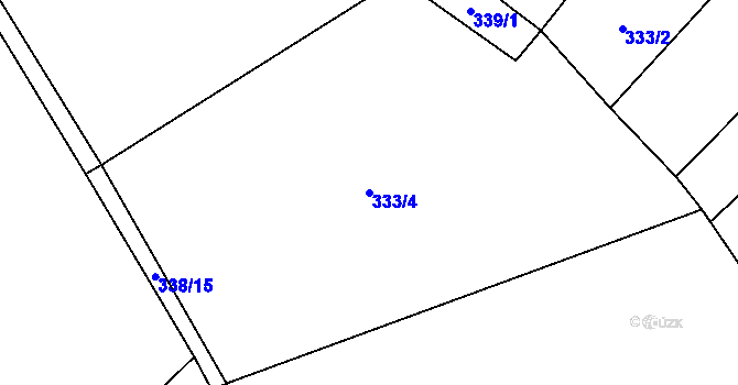 Parcela st. 333/4 v KÚ Jimramov, Katastrální mapa