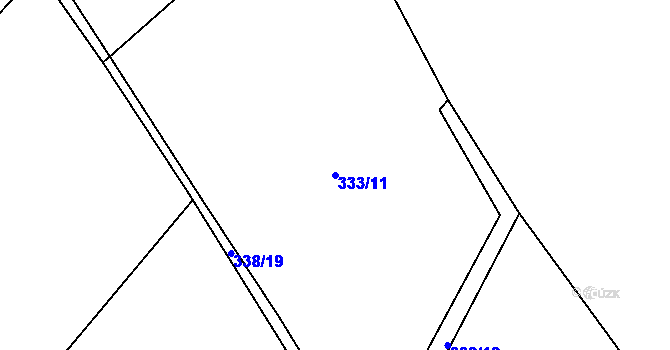 Parcela st. 333/11 v KÚ Jimramov, Katastrální mapa