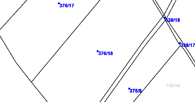 Parcela st. 376/18 v KÚ Jimramov, Katastrální mapa