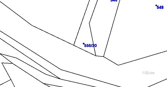 Parcela st. 556/20 v KÚ Jimramov, Katastrální mapa