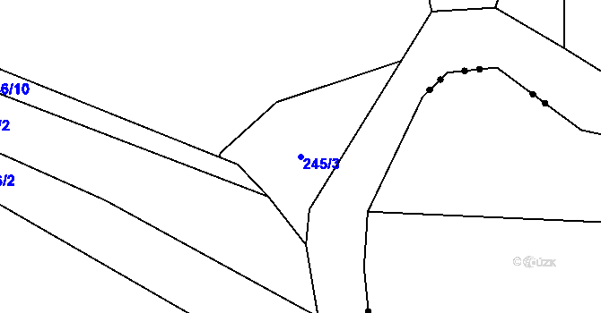 Parcela st. 245/3 v KÚ Jimramov, Katastrální mapa