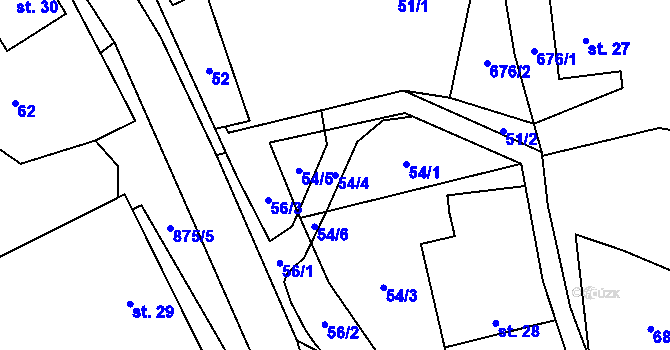 Parcela st. 54/4 v KÚ Sedliště u Jimramova, Katastrální mapa