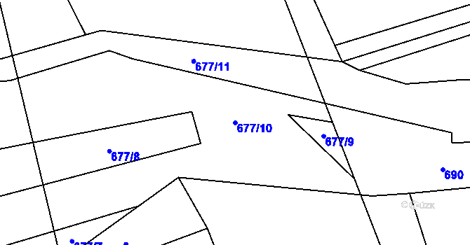Parcela st. 677/10 v KÚ Sedliště u Jimramova, Katastrální mapa