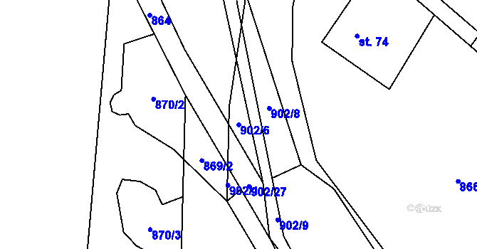 Parcela st. 902/6 v KÚ Sedliště u Jimramova, Katastrální mapa