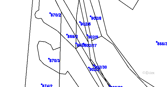 Parcela st. 902/27 v KÚ Sedliště u Jimramova, Katastrální mapa