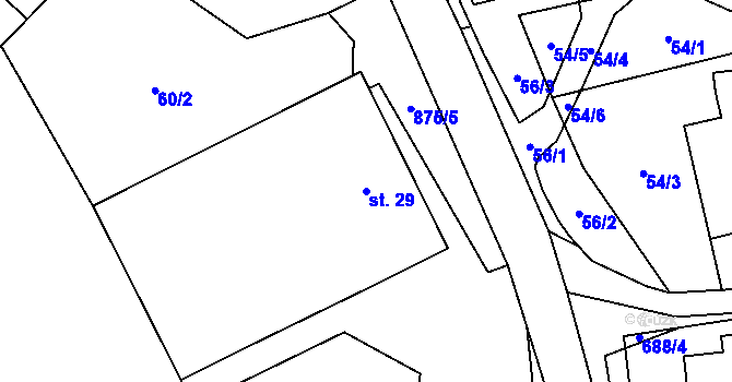 Parcela st. 29 v KÚ Sedliště u Jimramova, Katastrální mapa