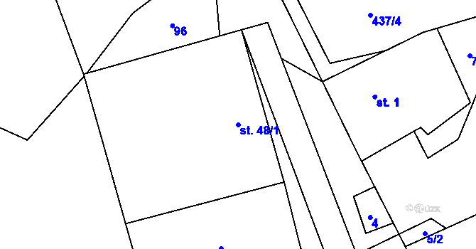 Parcela st. 48/1 v KÚ Sedliště u Jimramova, Katastrální mapa