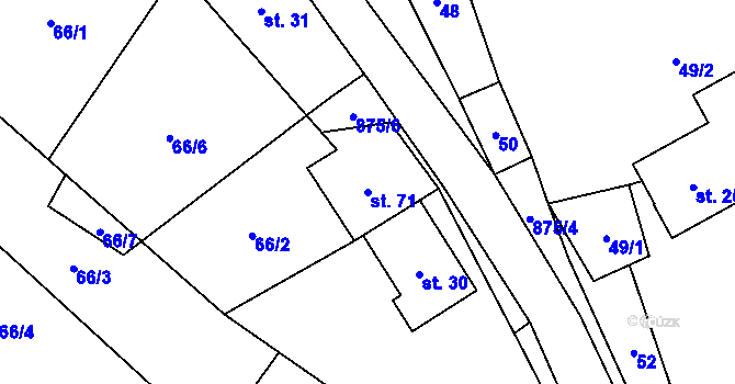 Parcela st. 71 v KÚ Sedliště u Jimramova, Katastrální mapa