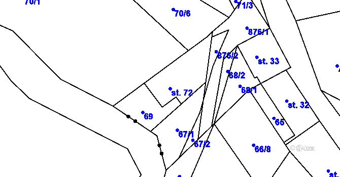 Parcela st. 72 v KÚ Sedliště u Jimramova, Katastrální mapa