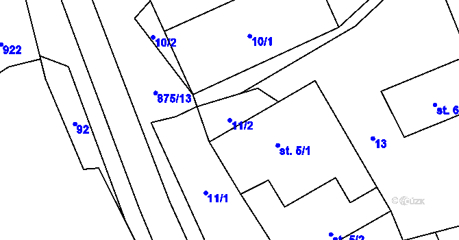Parcela st. 11/2 v KÚ Sedliště u Jimramova, Katastrální mapa