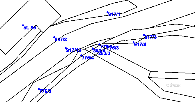 Parcela st. 863/3 v KÚ Trhonice, Katastrální mapa